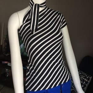 Bailey 44 one shoulder striped Top